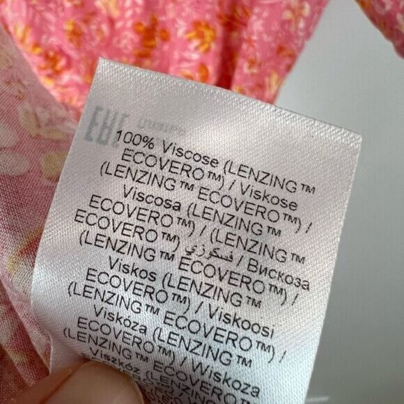 Part Two 2 Women’s 40 US Medium Pink Floral Short Sleeve Wrap Midi Dress Summer - Picture 12 of 14